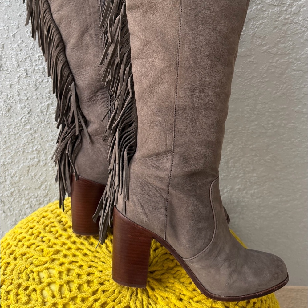 Gianni Bini Leather Ever Grey Boots